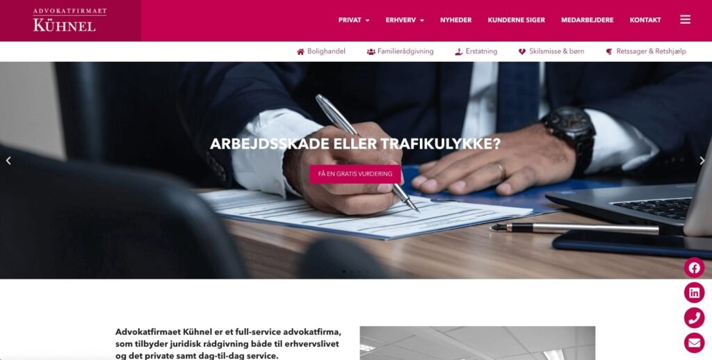 Hjemmeside for kuhnel advokatfirma